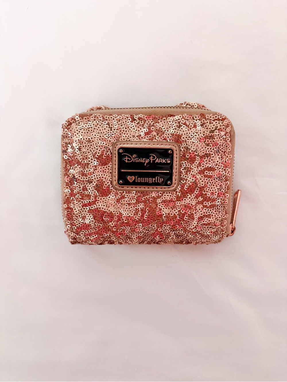 Loungefly Disney Parks Rose Gold Sequin Wallet - Picture 2 of 5